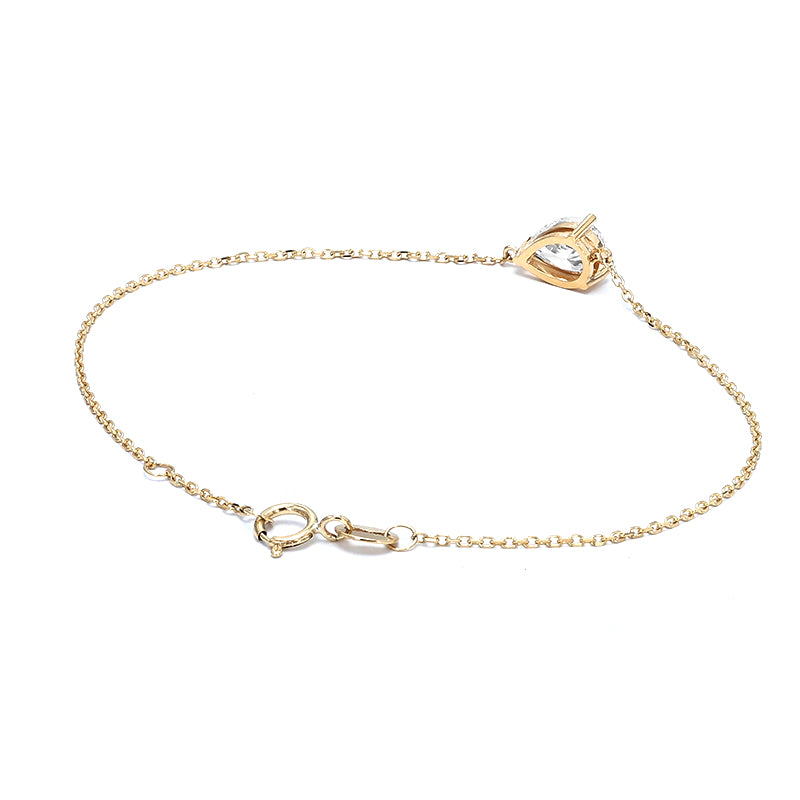 Jessica - Pear Solitaire Diamond Bracelet