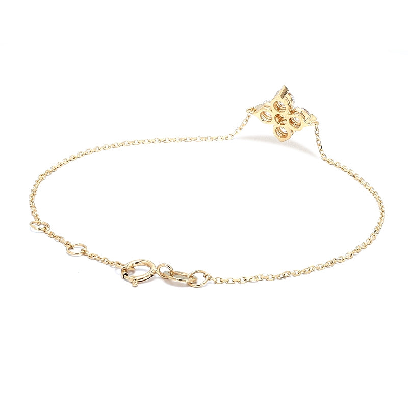 Carly - Flower Round Diamond Bracelet
