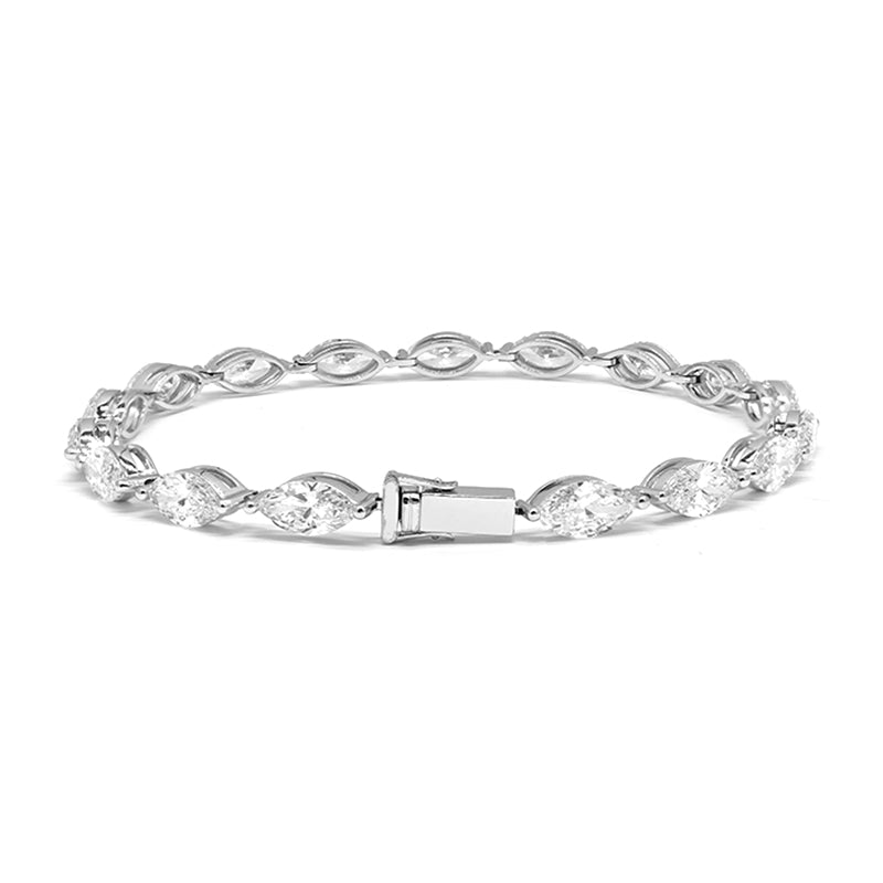 9ct Marquise Diamond Tennis Bracelet