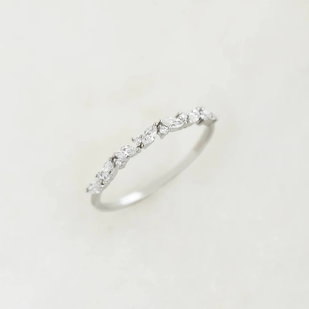 Marquise and Round Diamond Band - Esther