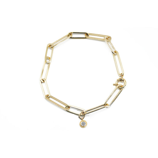 Claudia - Gold Link & Diamond Bracelet