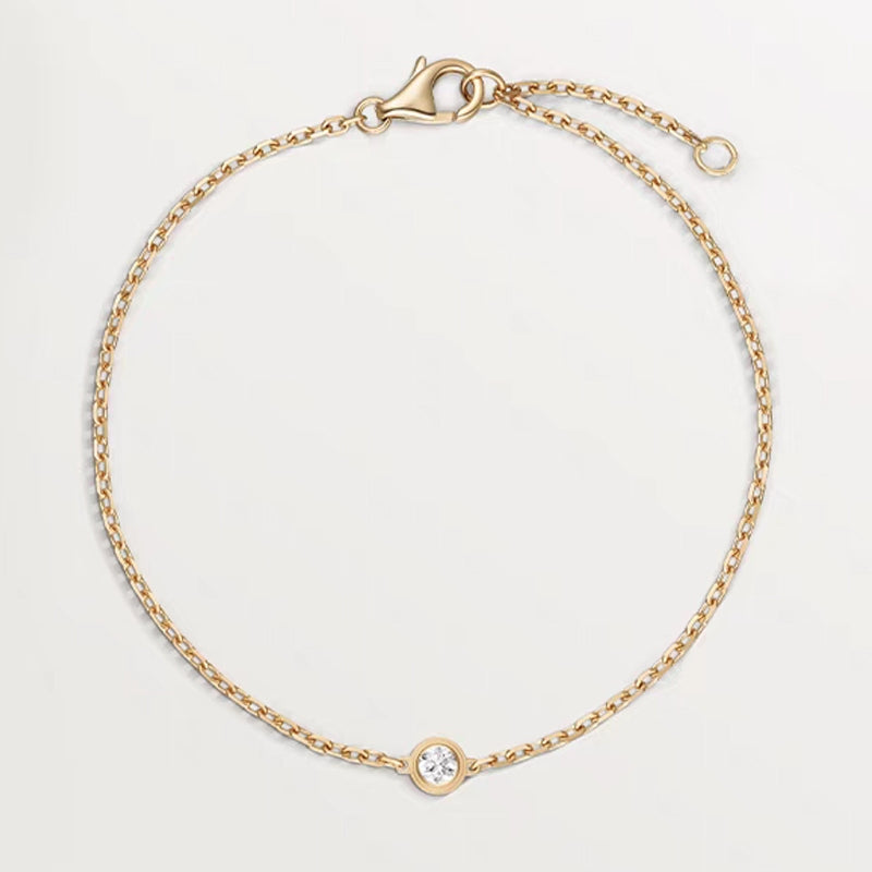 Trina - Dainty Round Bezel Diamond Bracelet
