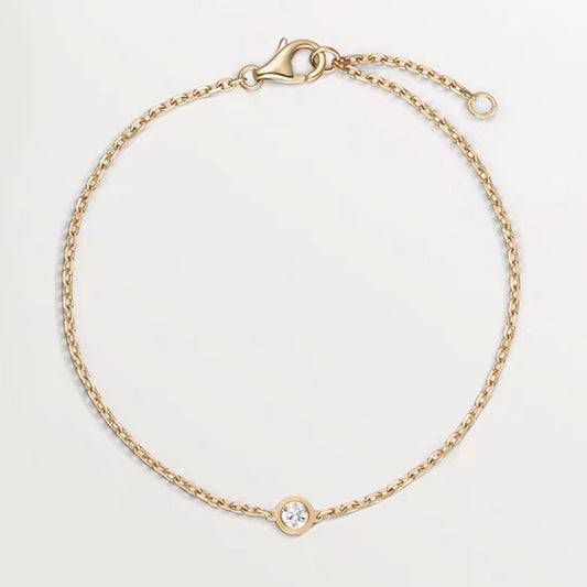Trina - Dainty Round Bezel Diamond Bracelet