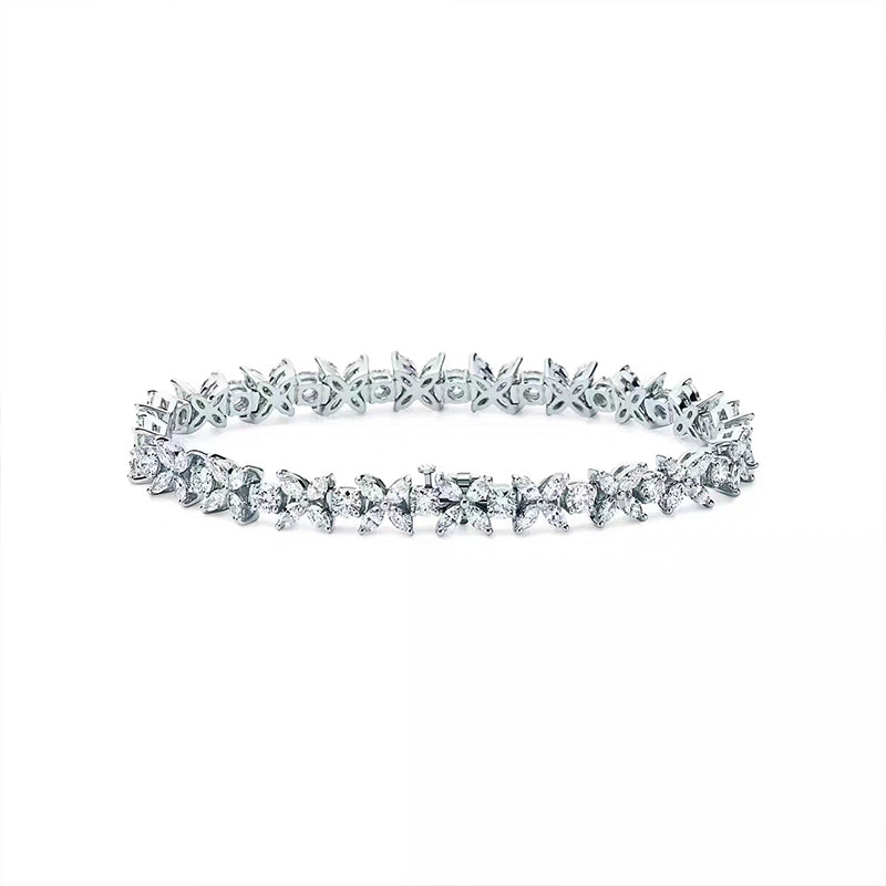 Kate - 5.5ct Flower Tennis Bracelet