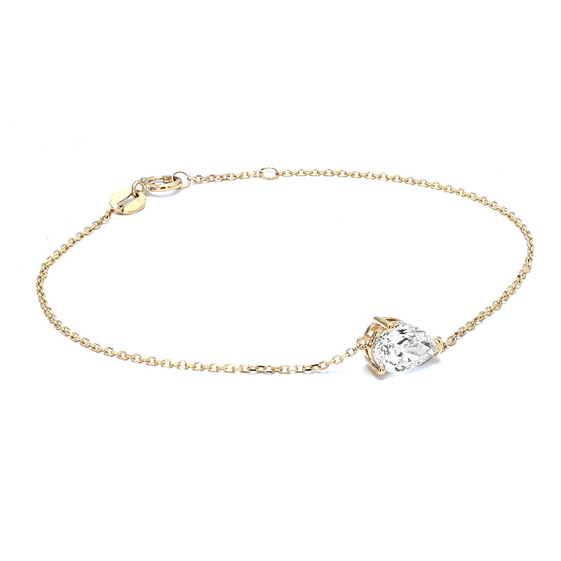Jessica - Pear Solitaire Diamond Bracelet