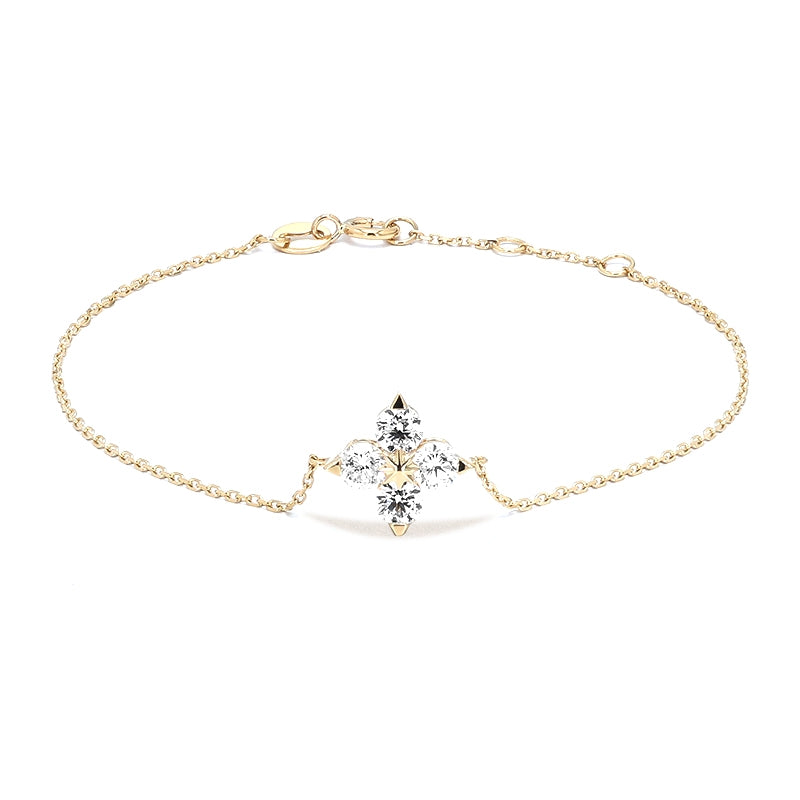 Carly - Flower Round Diamond Bracelet