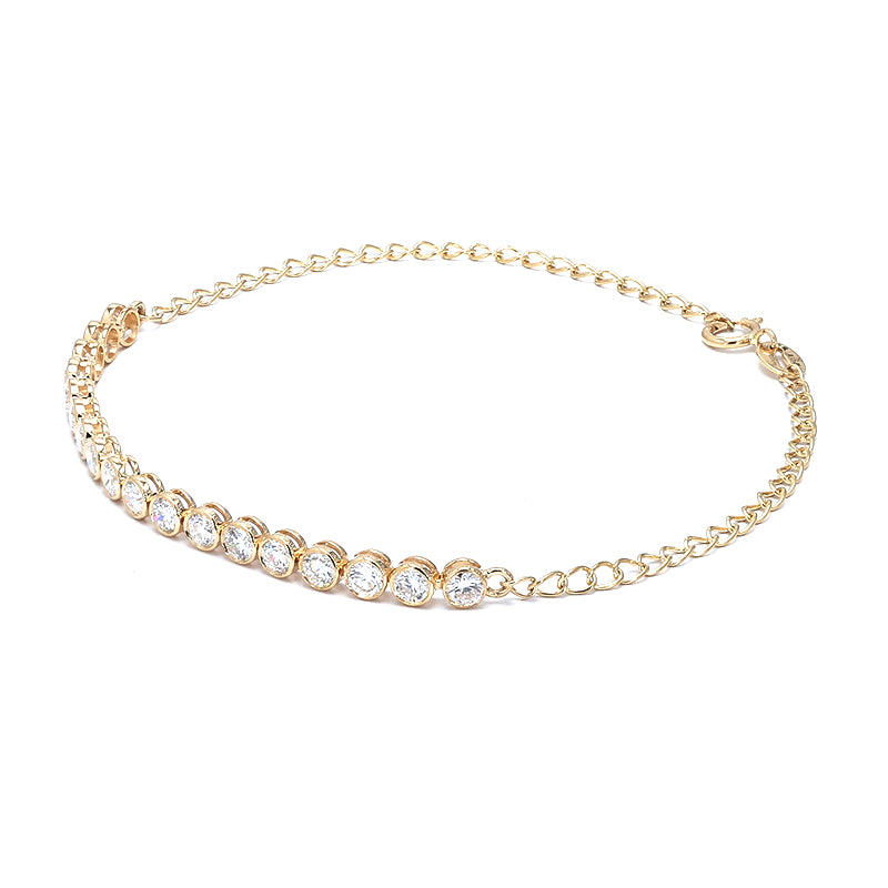 Carla - Round Bezeled Diamond Half Tennis Bracelet