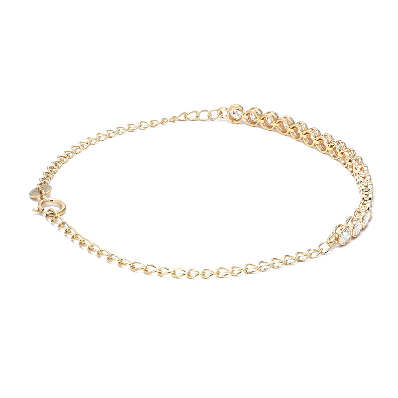 Carla - Round Bezeled Diamond Half Tennis Bracelet