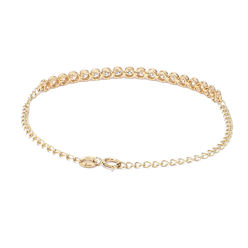 Carla - Round Bezeled Diamond Half Tennis Bracelet