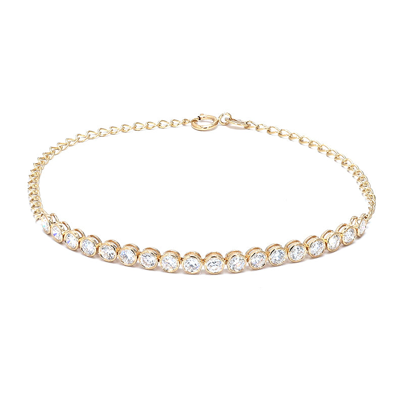 Carla - Round Bezeled Diamond Half Tennis Bracelet