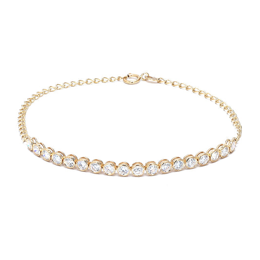 Carla - Round Bezeled Diamond Half Tennis Bracelet