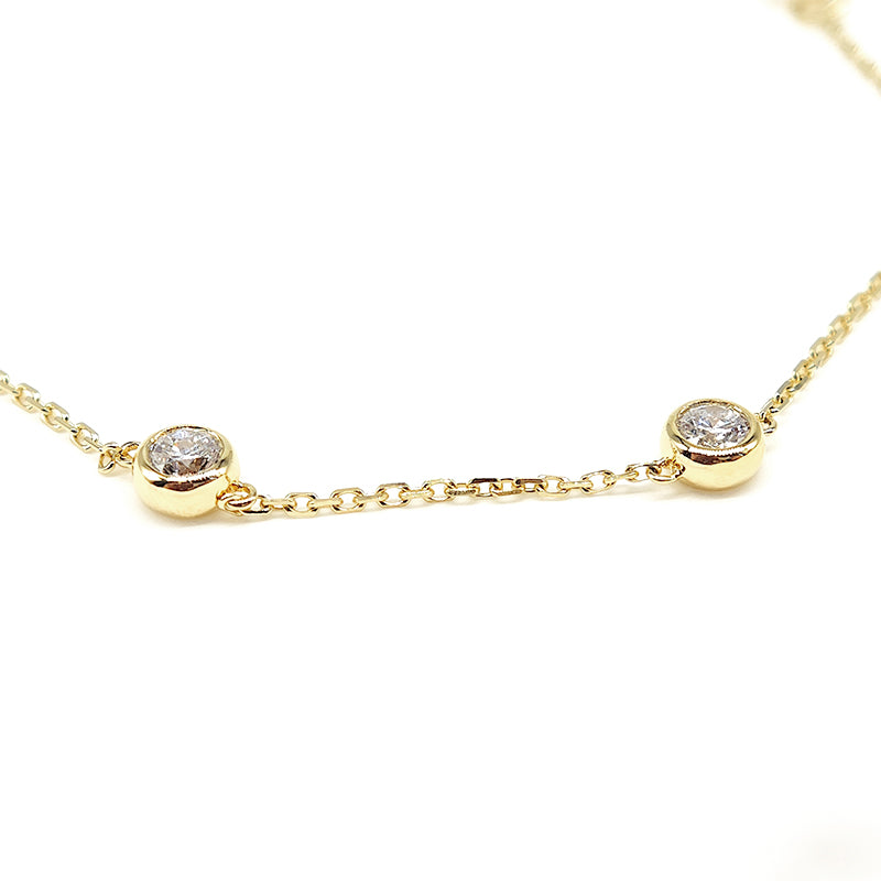 18k Bezeled Diamond Station Bracelet