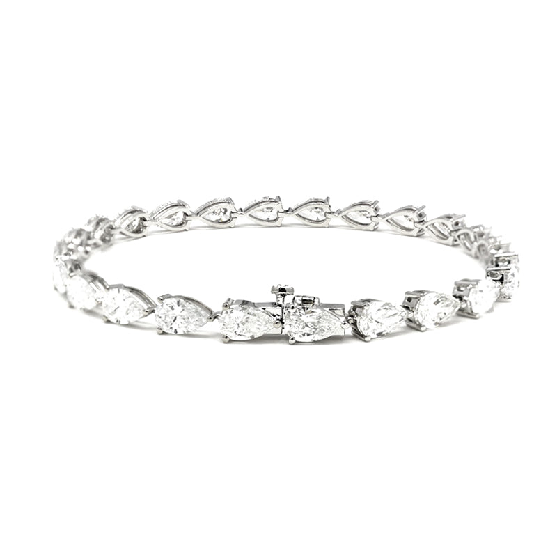 9ct Pear Diamond Tennis Bracelet