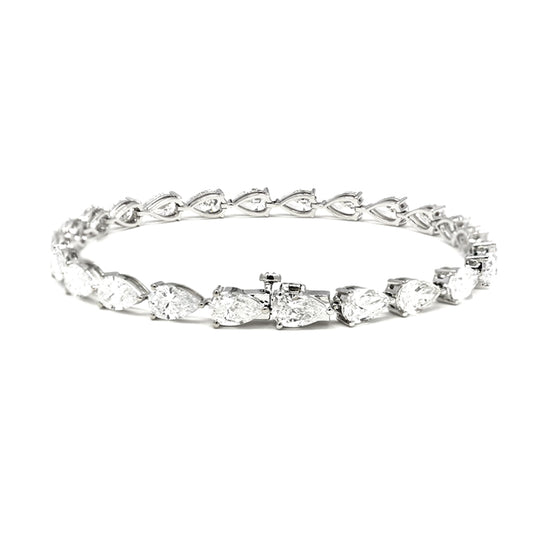 9ct Pear Diamond Tennis Bracelet