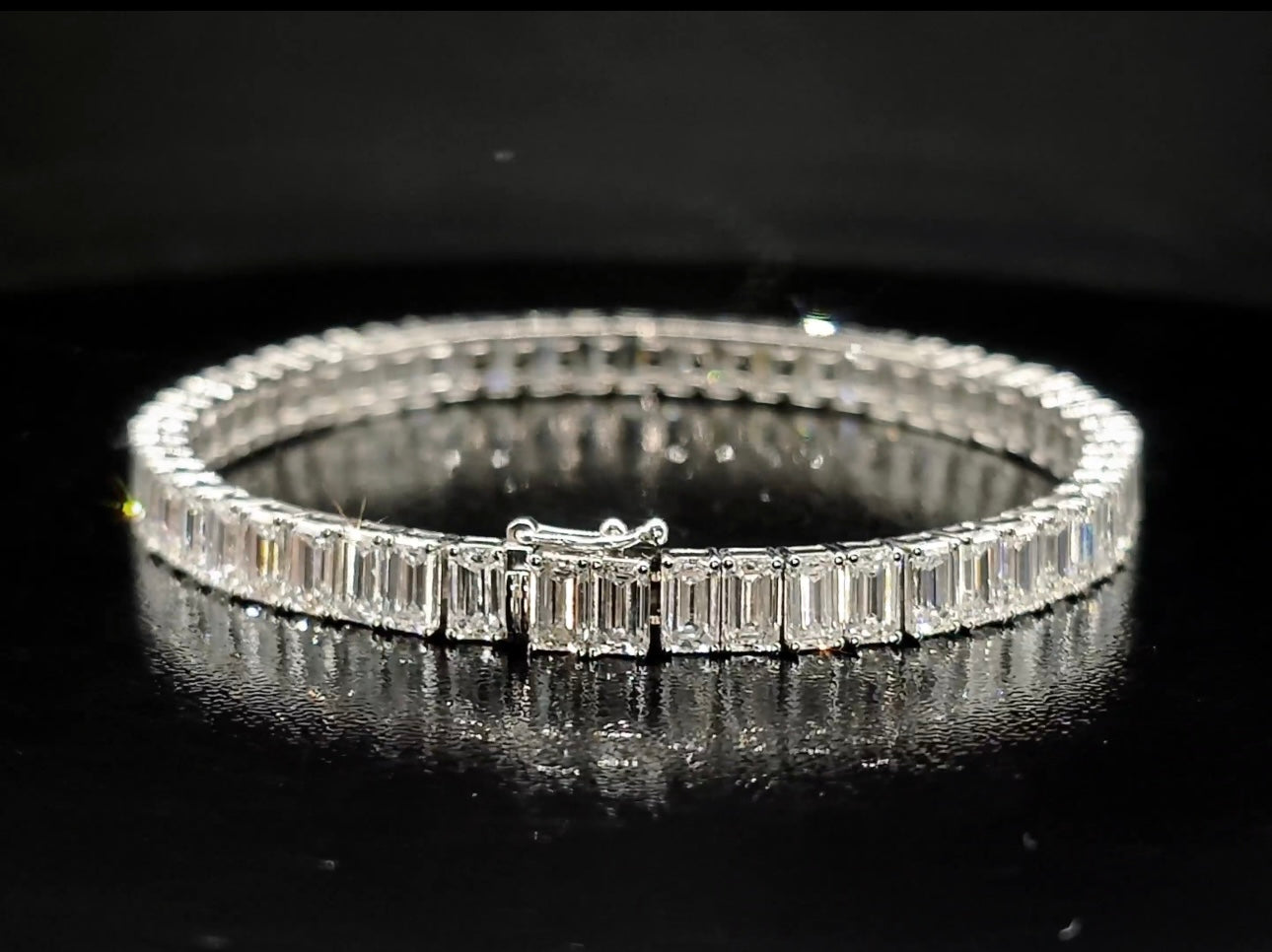 Emma - 12ct Emerald Cut Tennis Bracelet