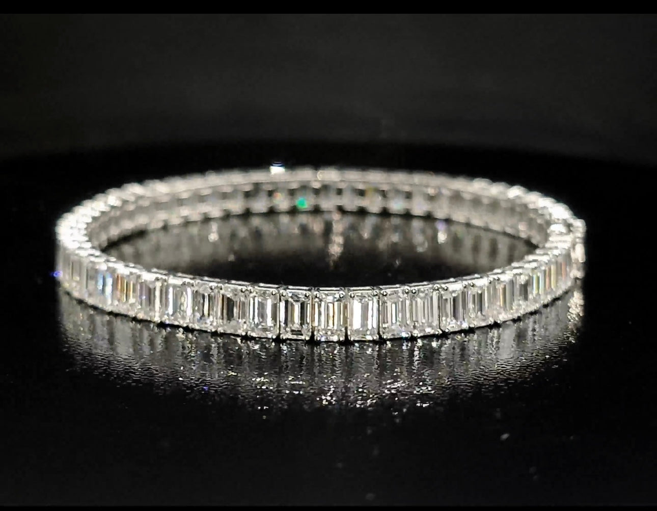 Emma - 12ct Emerald Cut Tennis Bracelet