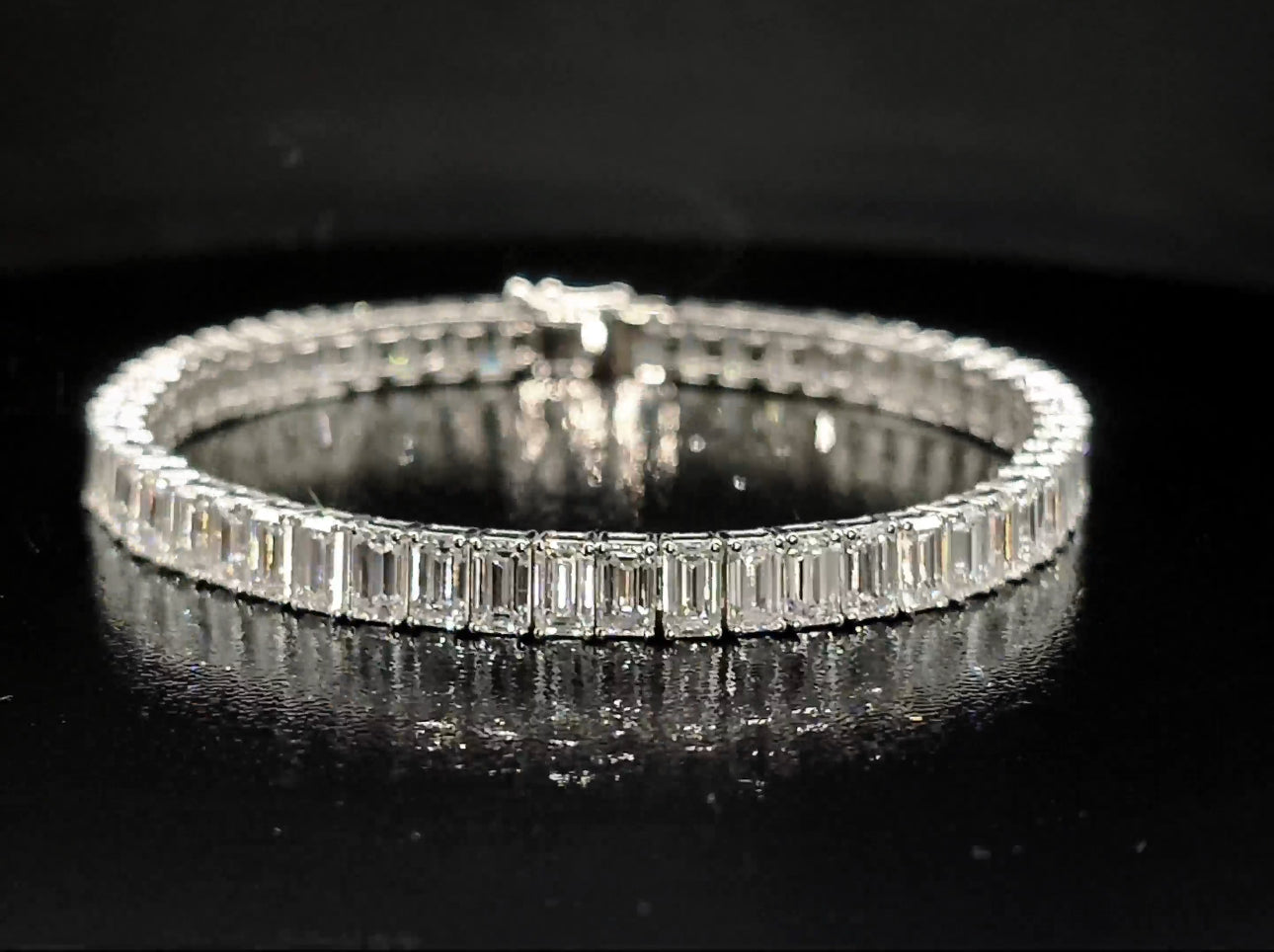 Emma - 12ct Emerald Cut Tennis Bracelet