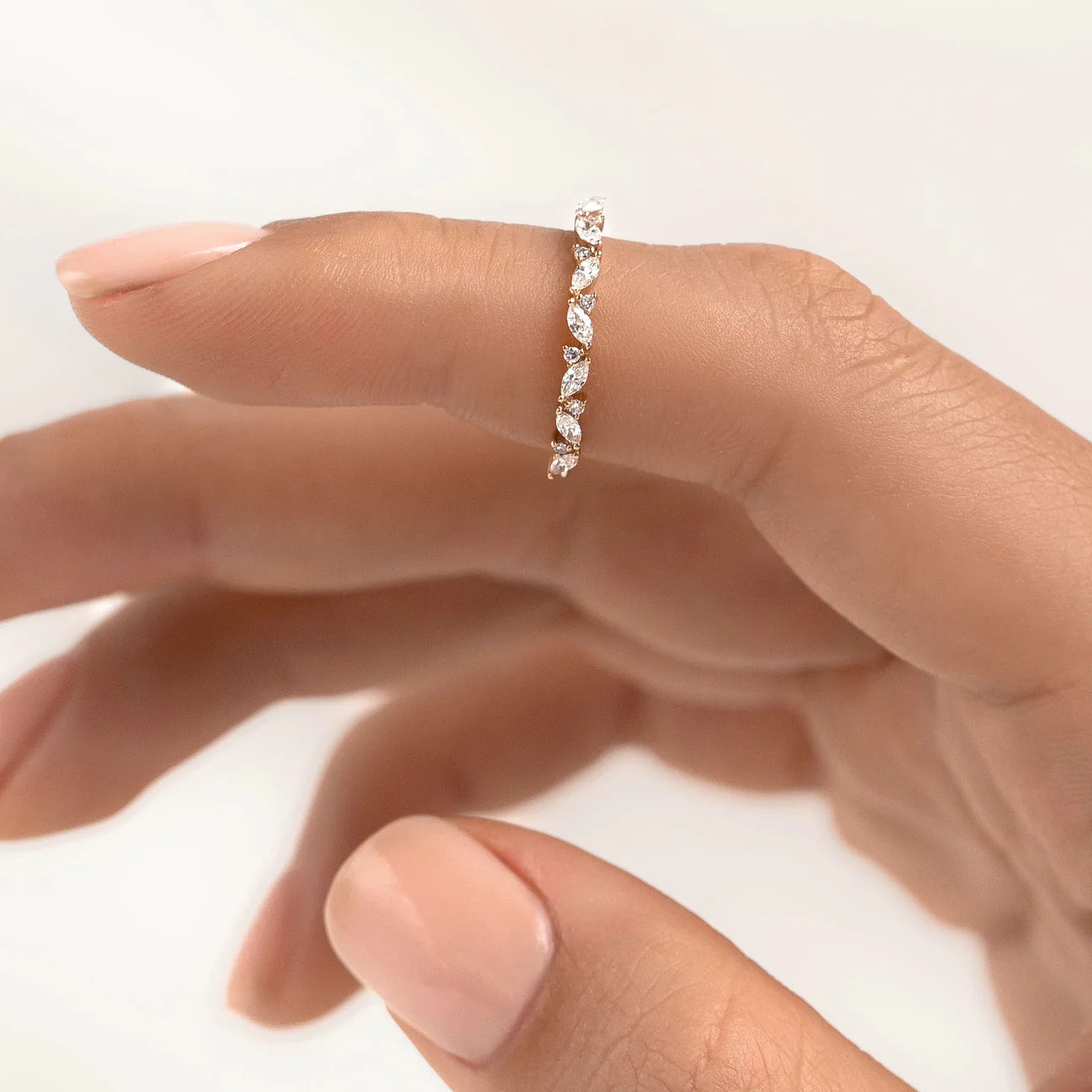 Marquise and Round Diamond Band - Esther