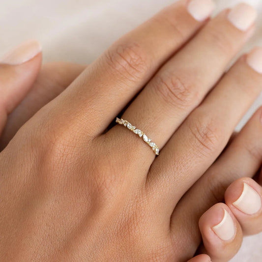 Marquise and Round Diamond Band - Esther